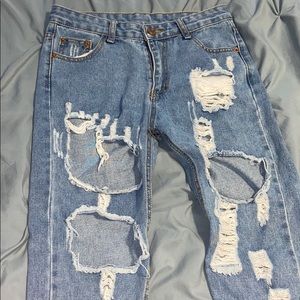 Distressed jeans